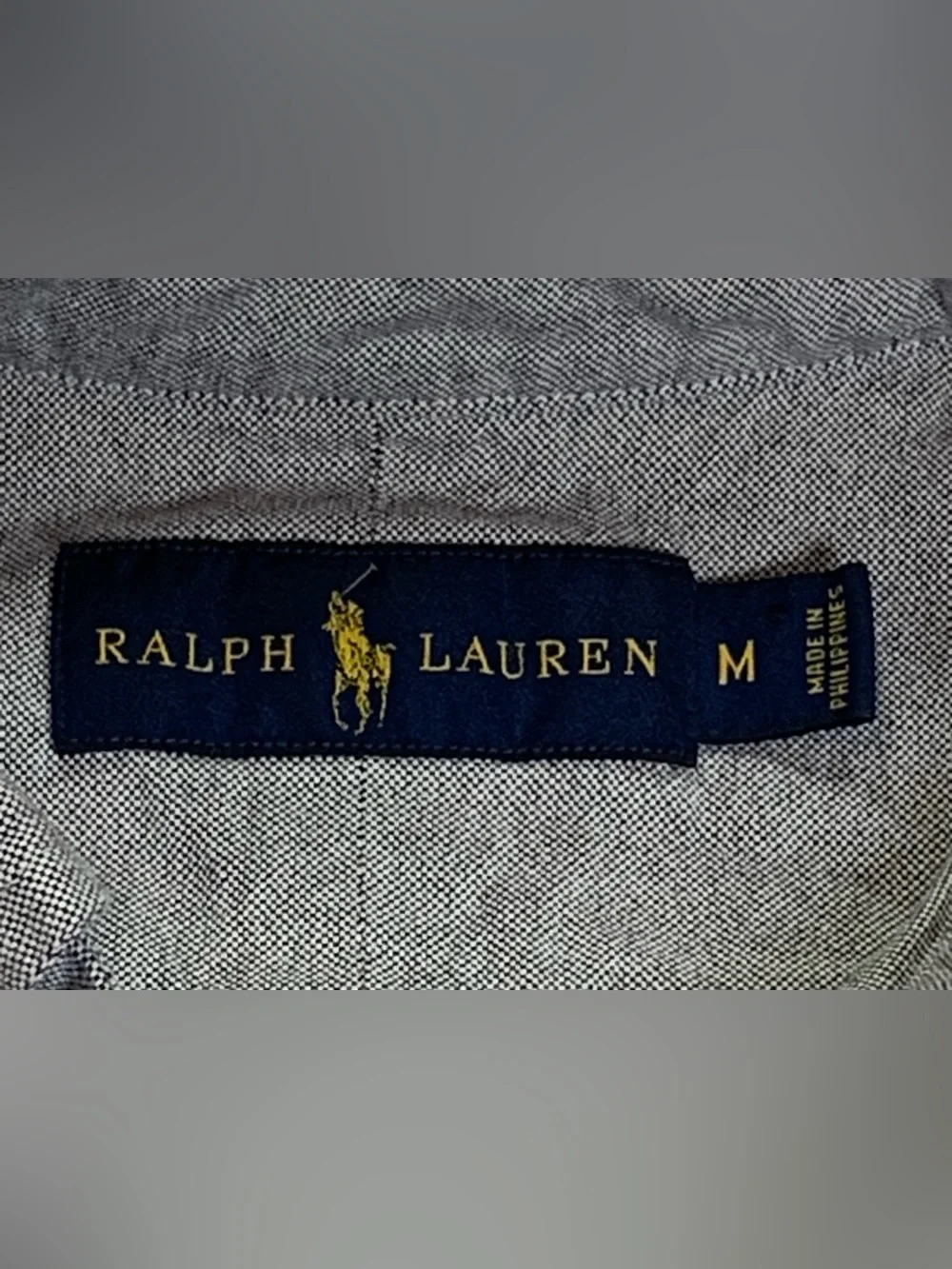 Ralph Lauren Men’s M Gray Oxford Cotton Button Down Multicolor Pony Shirt